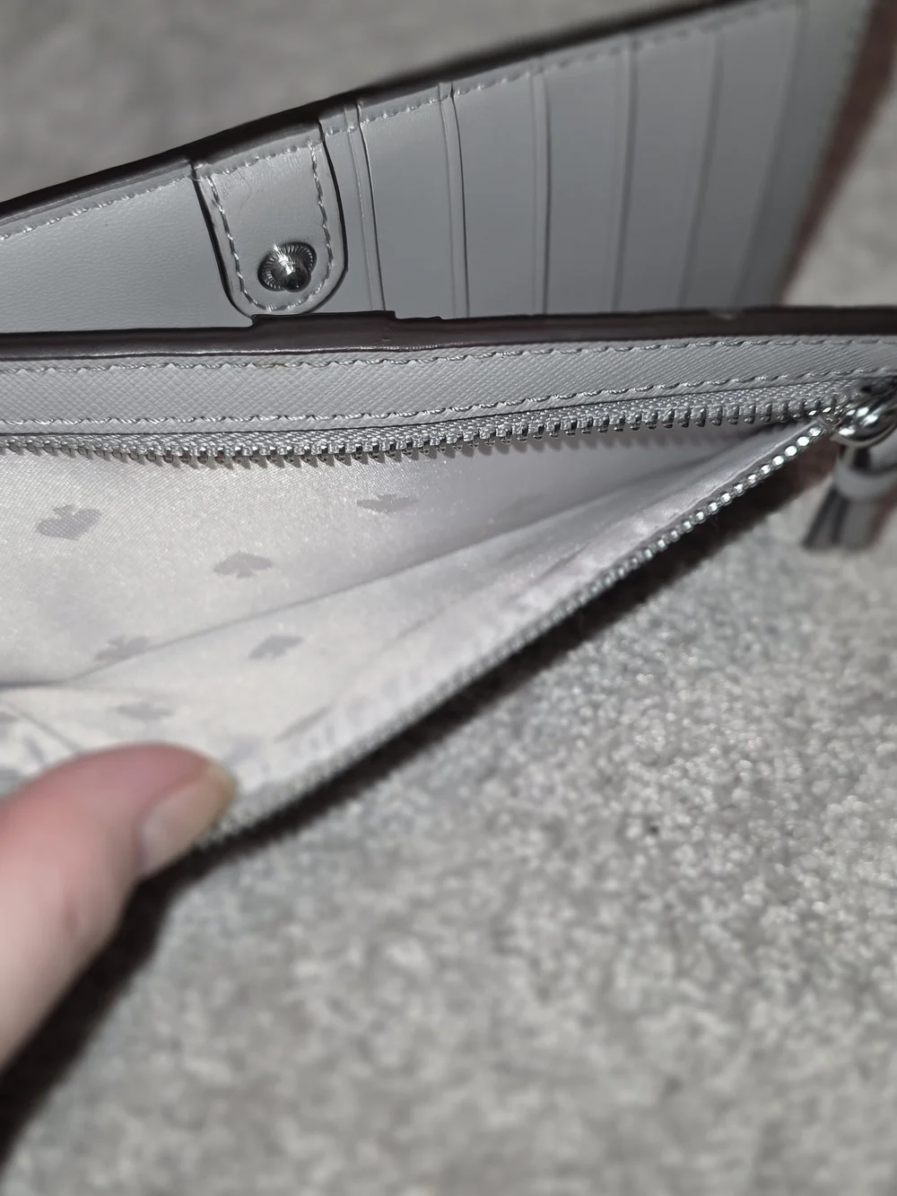 Kate Spade New York Light Gray Saffiano Leather Wallet